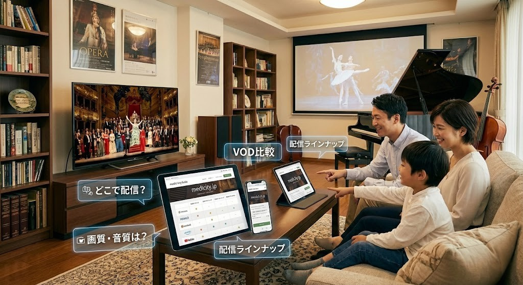 「Medici Arts Guide」は、オペラ・クラシック音楽・バレエの動画配信情報に特化した専門メディアです。