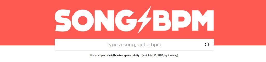 楽曲のテンポを検索できる無料サイト「SongBPM」のトップページ