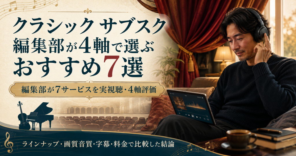 クラシック サブスクおすすめ7選を4軸で比較・編集部の総合結論