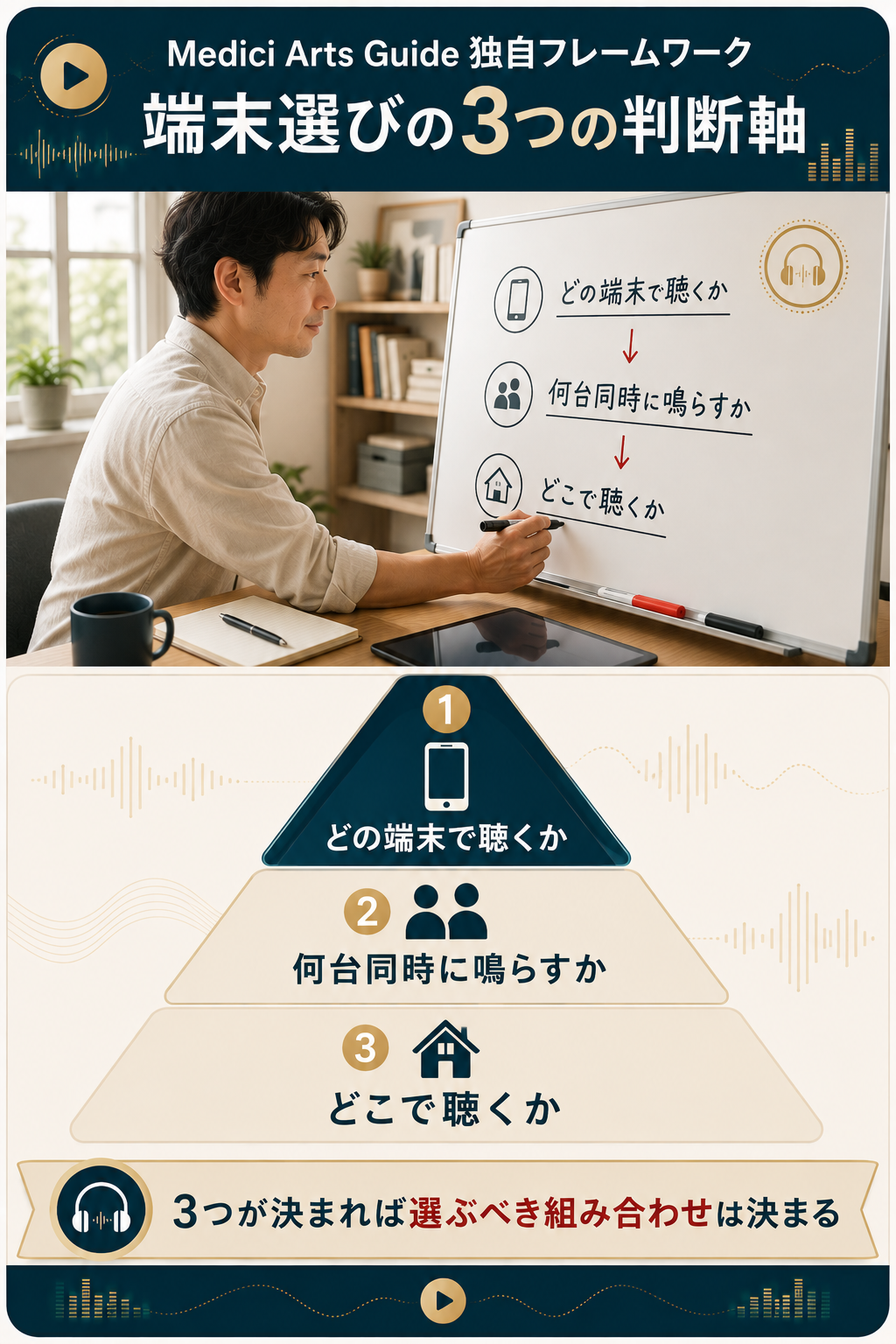 端末選びの3つの判断軸を示す編集部独自の図解