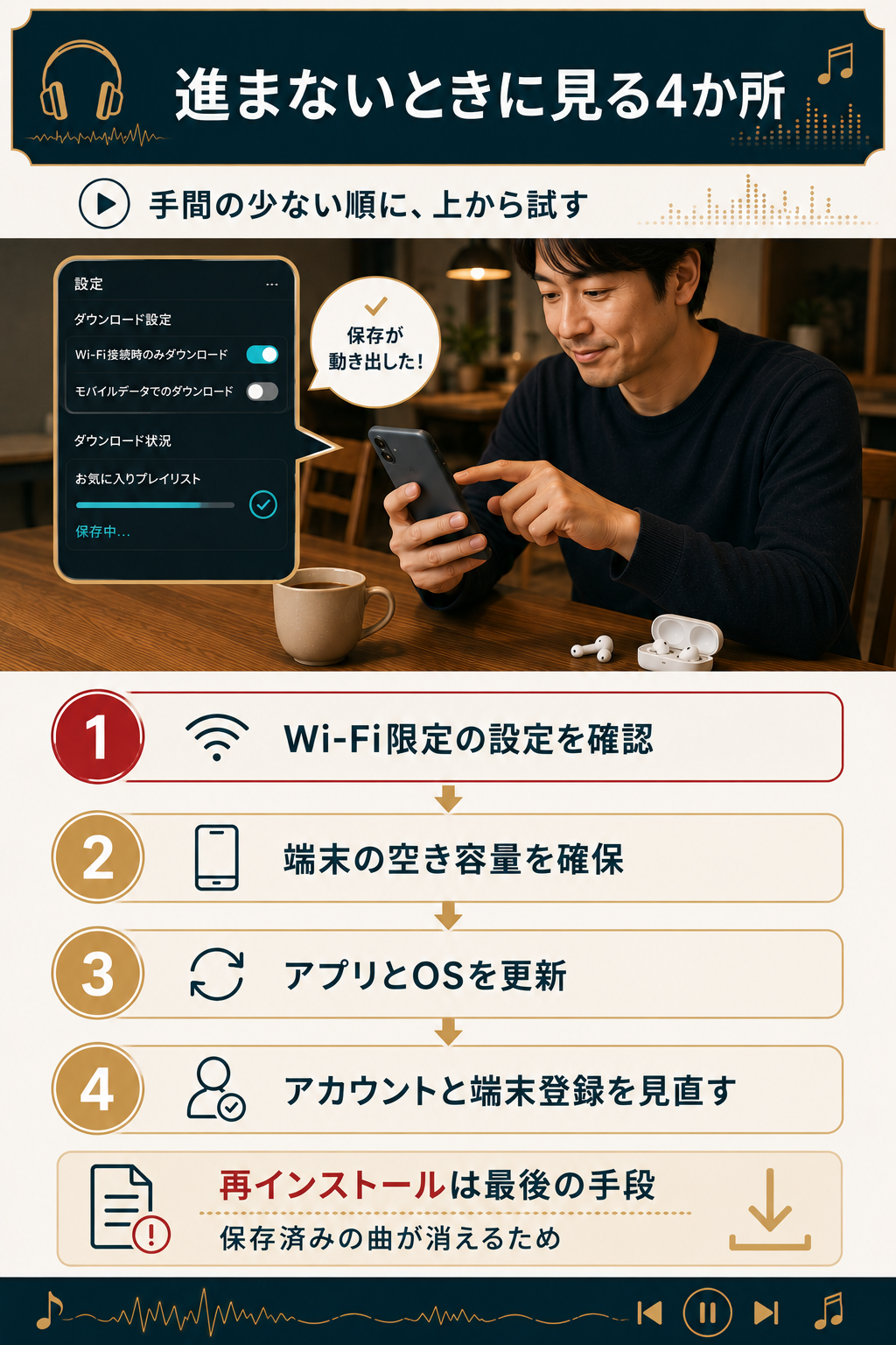 保存が進まないときに見る4か所の手順図